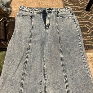 Shein acid light wash wide leg jeans